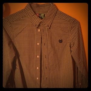 Yellow and Navy blue button up Chaps